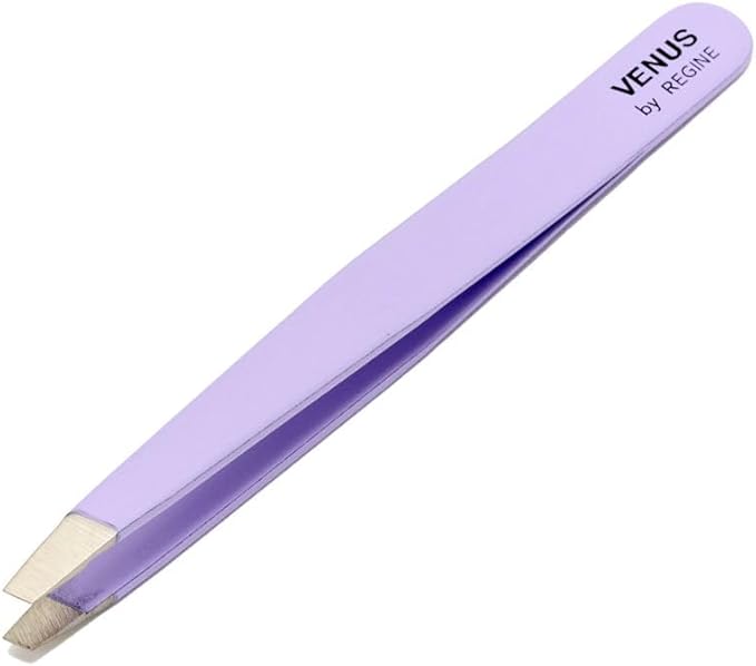 Regine Slant Handmade Tweezers for Women, Precise Tweezers for Men, Eyebrow Tweezers for Women, 25-Degree Angle for Shaping Eyebrows & Grooming Contours of Face (Lilac Limited)