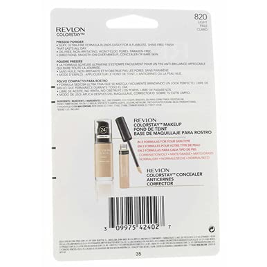 Revlon ColorStay Pressed Powder with SoftFlex, Light 820, 0.3 Ounces (Pack of 2)