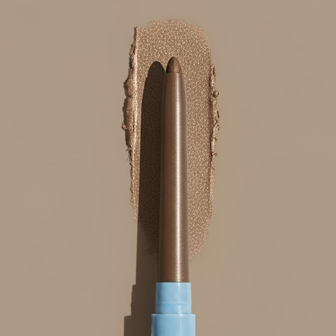 PRIME PROMETICS PrimeEyes Glide Eyeliner for Mature Women – Waterproof, Long-Stay and Mess-Proof – Gel Creme Texture, Discreet Sharpener and Effective Smudger (Golden Metallic)