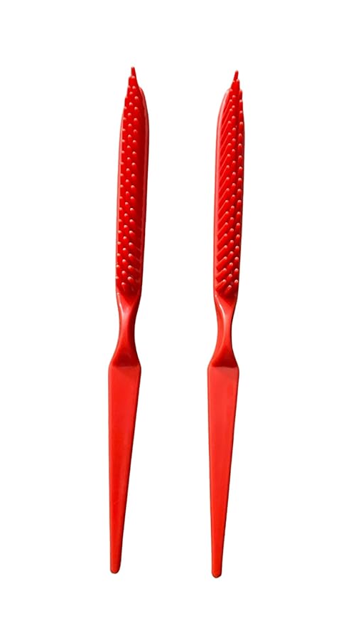3 Row Styling Comb For Detangling, Defining And Separating Curls (Bright Red)