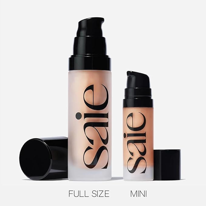 Saie Glowy Super Gel - Hydrating Makeup Primer and Illuminating Glow Serum Enriched with Vitamin C and Squalane Oil - All-Over Liquid Highlighter Makeup for Instant Glass Skin - Sunglow (1 oz)