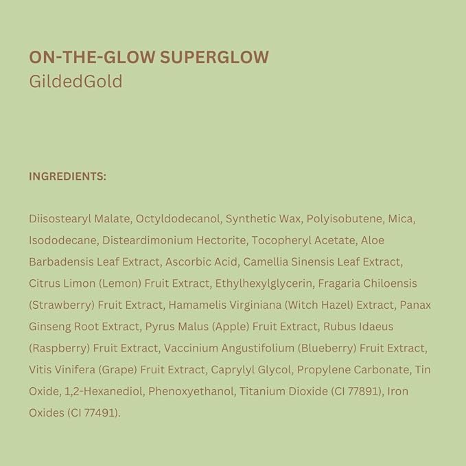Pixi On-the-Glow SuperGlow | Shade GildedGold | Hydrating Highlighter Stick with Ginseng, Aloe Vera & Fruit Extracts | For Cheeks & Brow Bones | 19g / 0.6oz | Paraben-Free Luminous Natural Highlight