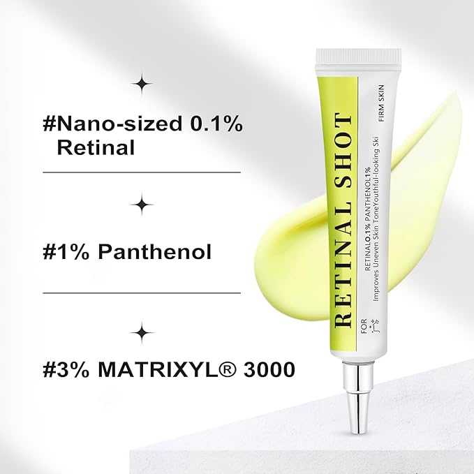 Tightening Booster, Pore Minimizer, Wrinkles & Fine Lines, Firmer Skin with Retinal 0.1% & Panthenol 1%, Retinol serum for face, Accelerates Skin Renewal, Non-Irritating(2pcs)