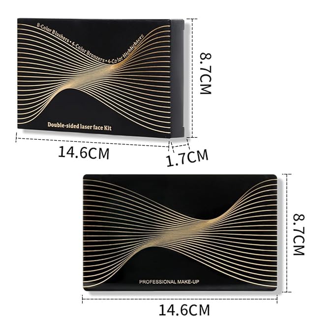 16 Color Contour Palette Makeup with 2 Brushes - Blush Highlighter Bronzer All-in-One Makeup Palette Contour Set - Face Cosmetics Gift, Holiday Beauty for Women (SET2)