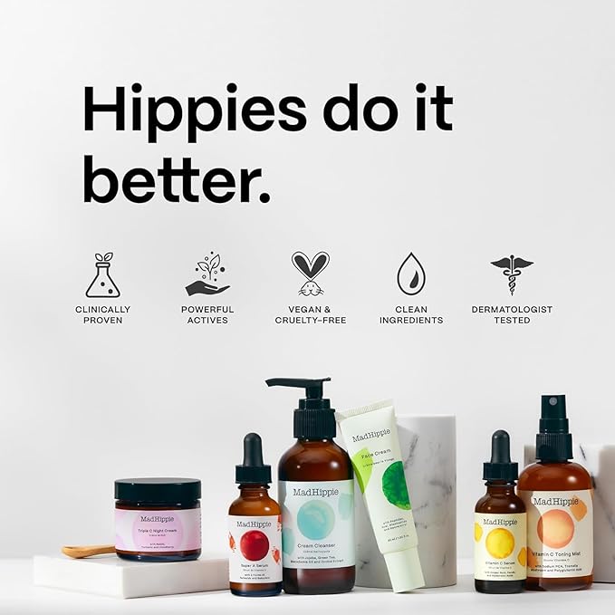 Mad Hippie Super A Retinol Serum for Face – Potent Skin Repair & Anti-Aging Serum with 3 Retinoids, Bakuchiol + Hydrating Hyaluronic Acid, 1.02 Oz