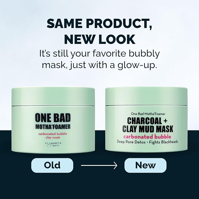 Elizabeth Mott Carbonated Bubble Detox Clay Mask – Korean Skincare for Deep Pore Cleansing, Acne, Blackheads & Oil Control – Charcoal Face Mask for Breakouts & Smooth Skin – Cruelty-Free, 3.53 oz