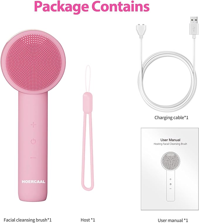 Facial Cleansing Brush Electric – Rechargeable Silicone (Pink)