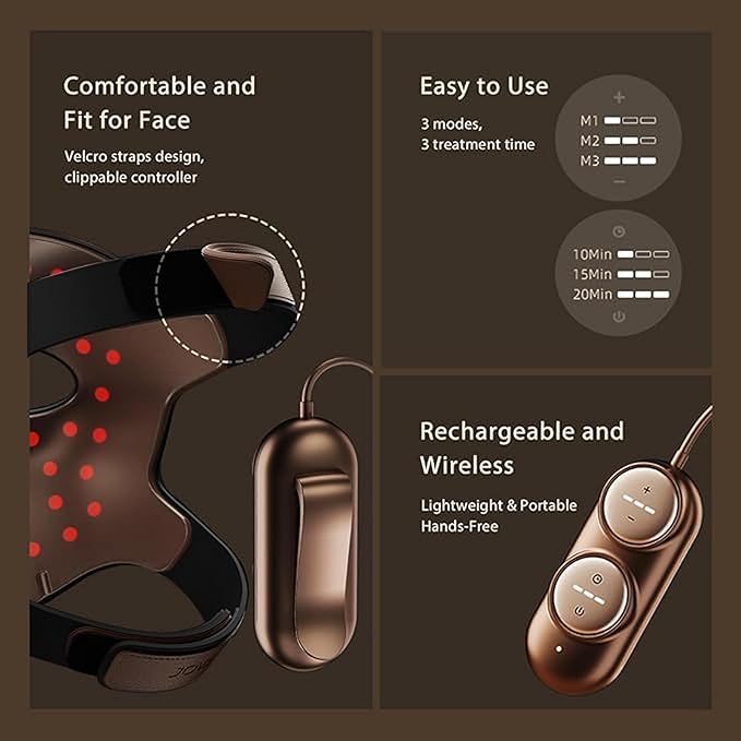 JOVS 4D Laser Light Therapy Mask, Black