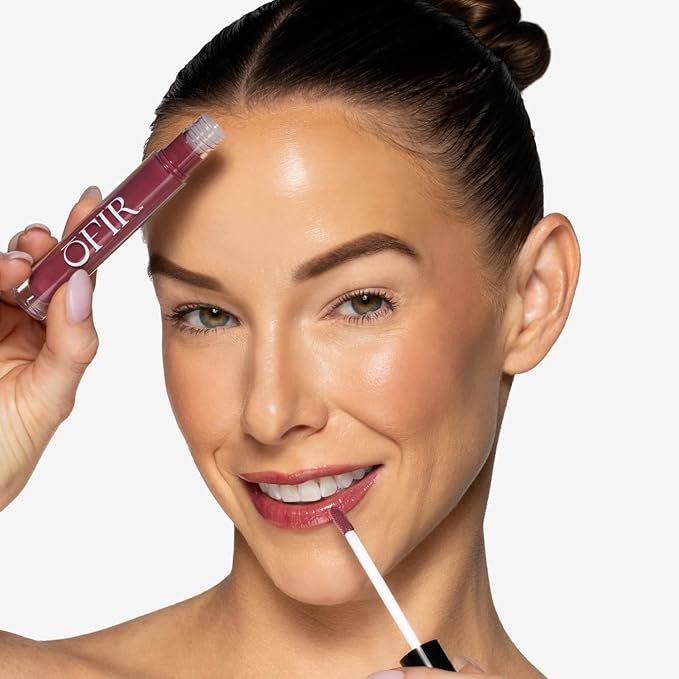 OFIR Hue Hydrator Sheer Lip Jelly | Luminous Gloss Shine Formula With Apricot Oil, Coconut Oil, Vitamin E for Subtle Color | Vegan, Cruelty Free Hydrating lip Balm | Sangria - Rich Berry, 0.135 Fl oz