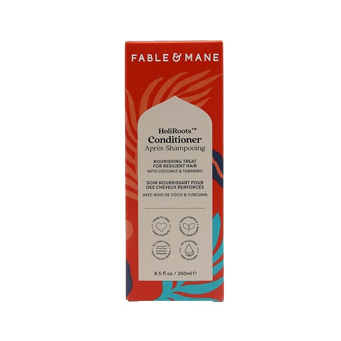 Fable & Mane Hydrating Conditioner, Nourishes Dry, Damaged Hair. Reduces Frizz with Turmeric and Coconut Oil. For Medium to Thick Hair Types