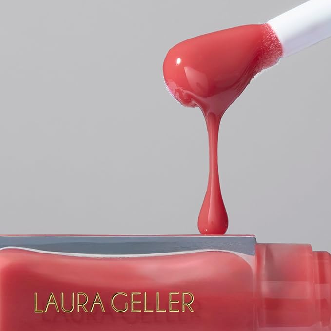 LAURA GELLER NEW YORK Fine Shine Glossy Lip Oil, Rose Garden - Hydrating Squalane - Pink Lip Gloss