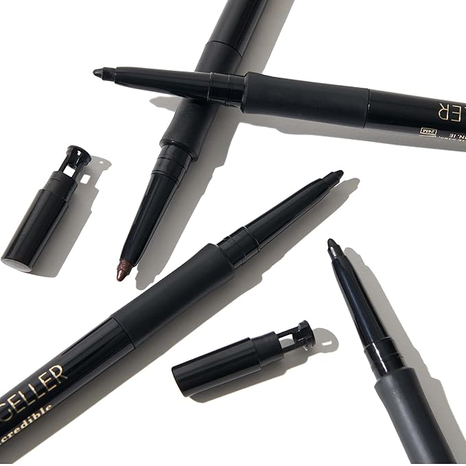 LAURA GELLER NEW YORK INKcredible Gel Eyeliner - Smoky Night - Waterproof Smudge-proof Eyeliner Pencil - Built in Sharpener