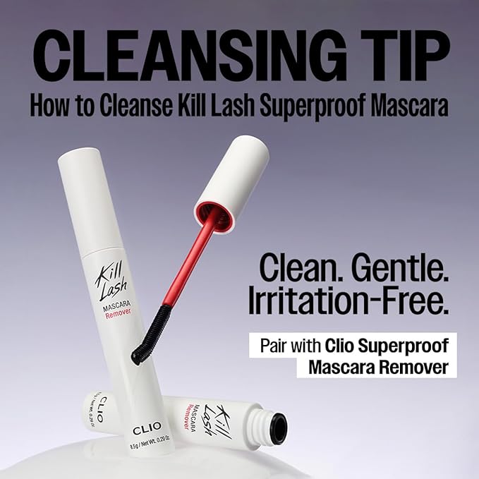 CLIO Kill Lash Superproof Mascara Fine, Waterproof Fixing Mascara, Natural Defining Look, Long-Lasting & Lengthening, Clump & Smudge-Free, for Sensitive Eyes, Korean Makeup Beauty (02 Mousse Brown)