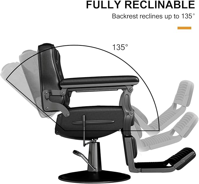 Artist hand Salon Chair, Hydraulic Barber Chairs for Barbershop, Vintage Barber Chair for Hair Stylist, Heavy Duty Barber Chair for Salon Spa Home