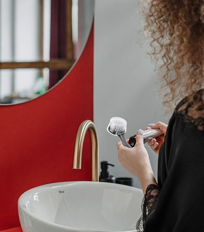 Facial Cleansing Brush 4 PCS, Facial Exfoliating Brush Face Wash Scrub Exfoliator Brush for Makeup Skincare Removal (Transparent Black)