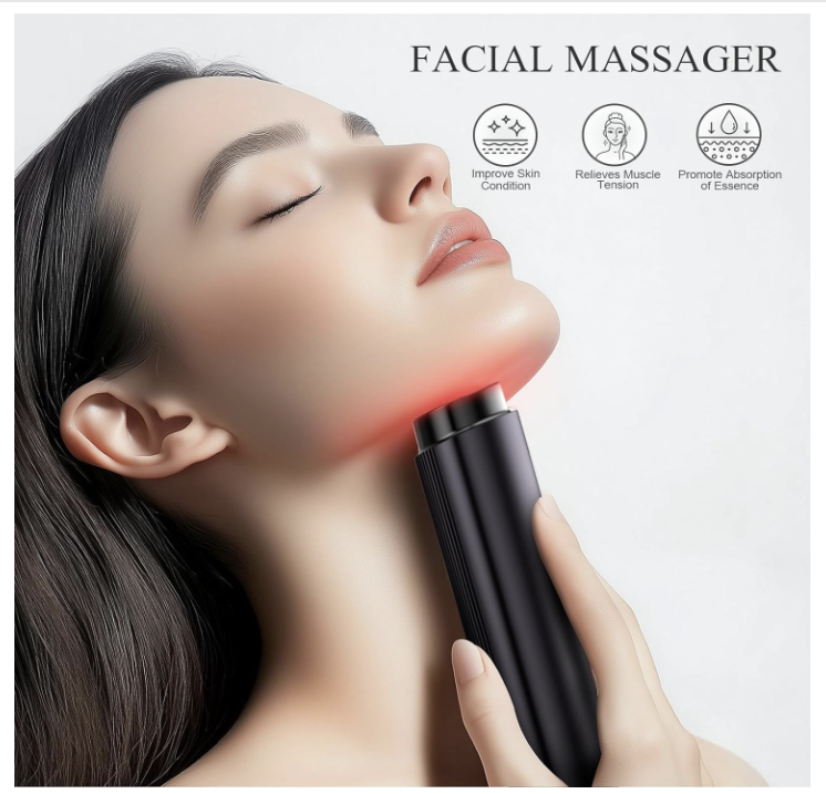 BNU Facial Lift Device, 3-in-1 Light Therapy Beauty Massager for Wrinkle, Lifting, Firming, Puffiness Reduction and Promote Absorption, 4 Level Skin Tightening Machine for Face, Neck and Eye