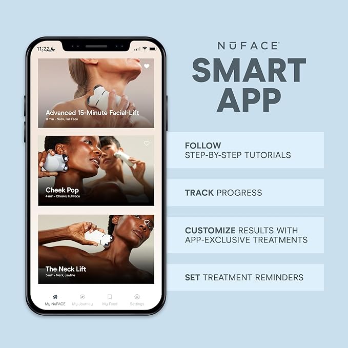 NuFACE Trinity+ Microcurrent Facial Device Kit - FDA Cleared Face Sculpting & Neck Tightening Device to Contour Cheeks & Brows + Microcurrent Gel Activator & Silk Creme - Sandy Rose