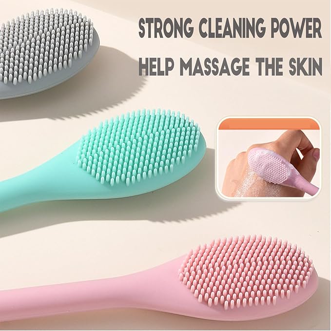Silicone Face Mask Applicator Brush,Soft DIY Skincare Applicator Tools,Scrubber Exfoliator,Facial Cleansing Brush for Deep Gentle Exfoliating (Pink/Purple)