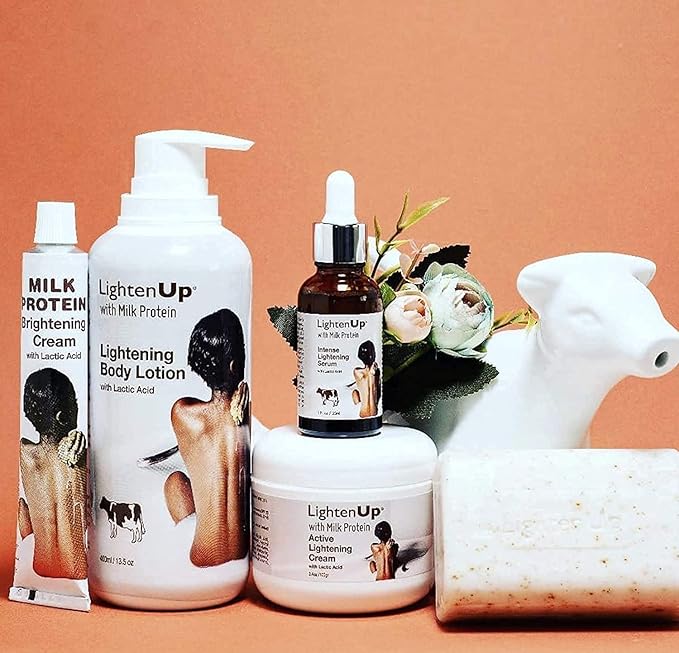 Lighten-Up Lactic Acid Exfoliating Soap, 7.7 oz / 200 g, Brightening Bar, AHA Soaps for Knees, Body, Armpits, with Shea Butter, Apricot, Milk Protein