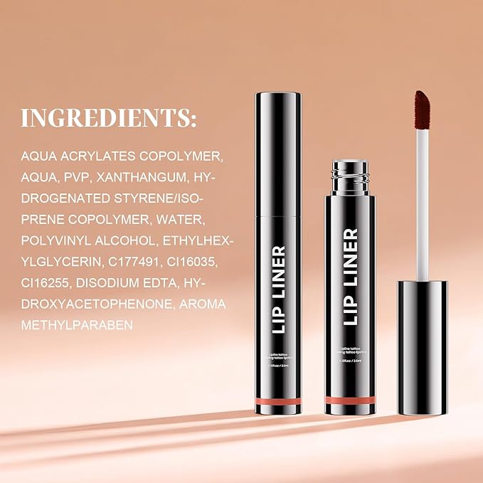 Lip Stain - Long Wear Tattoo Lip Liner, Waterproof & Transfer-proof Peel Off Lip Stain with Matte Finish, Lip Tint For All Skin Types, Great Gifts for Women (Cocoa)