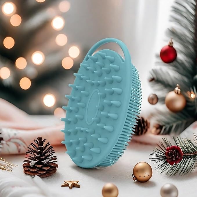 Silicone Body Scrubber – Dual-Sided Silicone Loofah for Shower, Set of 3 Soft Exfoliating Body Bath Shower Scrubber Loofah Brush Easy-to-Clean for Sensitive Kids Women Men All Kinds of Skin