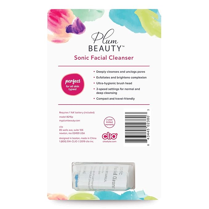 Sonic Facial Cleansing Brush – Gentle Dual-Speed Electric Exfoliator, Water-Resistant Silicone Deep-Pore Face Scrubber for Men & Women