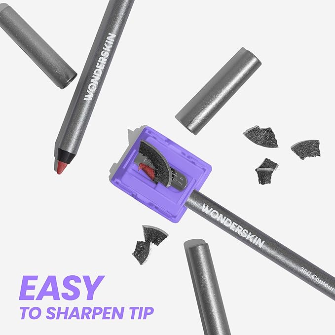 Wonderskin Lipliner Pencil - 360 Contour Lipliner, Long Lasting, Sharpenable, Waterproof and Transfer-Proof Brown Lip Liner Pencil (Nutmeg)