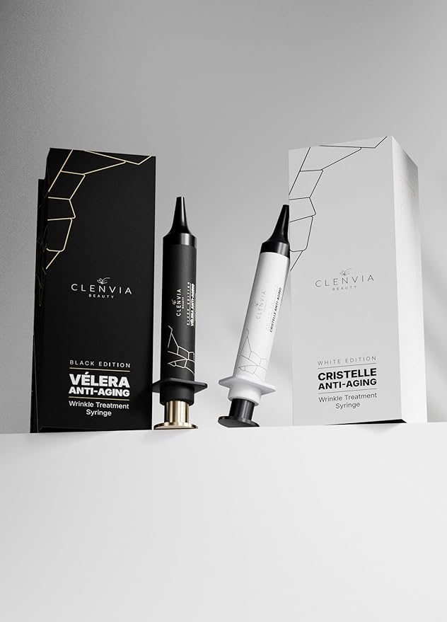 Vélera Anti-Aging Wrinkle Treatment Syringe – Black Edition by Clenvia Beauty – Advanced Line-Reduction & Skin-Firming Formula with Cucumber & Rhodiola – 10ml Precision Applicator