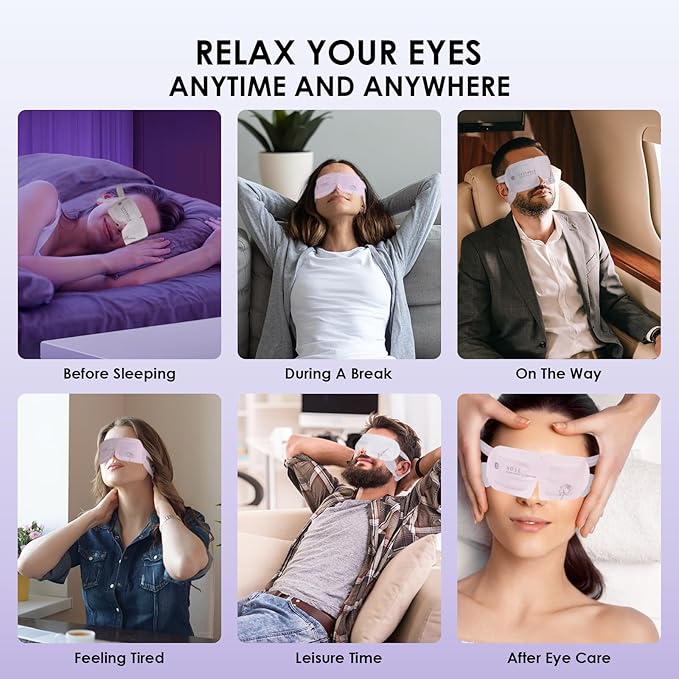 Ditoi Steam Eye Mask, Heated Eye Mask for Sleep,Warm Compress with Hyaluronic Acid,Moist Heat for Dry Eye Relief,Spa,Stye Eye Treatment,Travel Essentials & Relaxation Gifts,Lavender 10 Packs