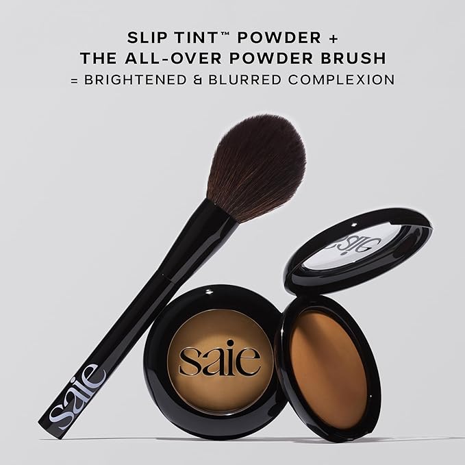 Saie Slip Tint Baked Setting Powder - Translucent Powder for Face Makeup with a Natural-Radiant Finish - Blurs, Brightens & Smooths Complexion - Translucent 2 - Light to Medium (0.24 oz)