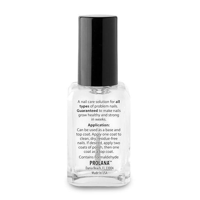 Prolana Nail Optimizer, Extra Strong Strengthener Base Coat for Weak and Damaged Nails, Nail Growth & Prevents Nails from Peeling, Stops Slipts, Chips & Strengthens, 0.5 oz