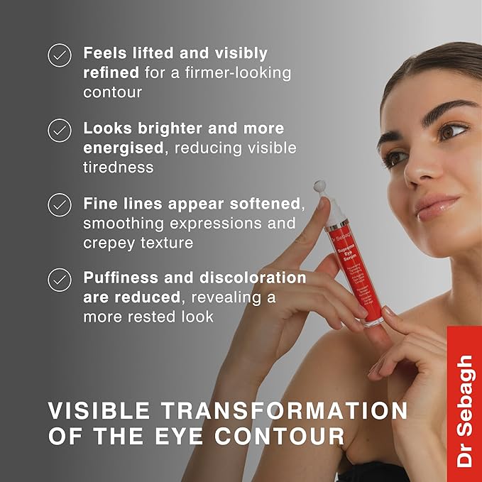 Dr Sebagh Supreme Eye Serum (0.5 fl oz) - Advanced Roll-On Formula | Designed to Aid Smoother Younger & Firmer-Looking Skin | Helps Reduce Puffiness Circles Fine Lines & Wrinkles | Boosts Elasticity