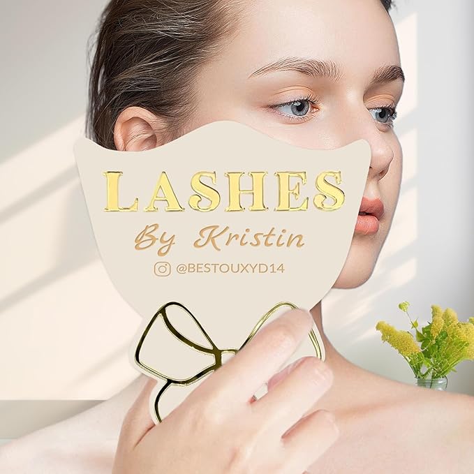 Personalized Lash Mirror Custom Eyelash Photo Prop Personalised Acrylic Handheld Lash Mirror with Name Gift for Beauty Girls Technician (Color011)