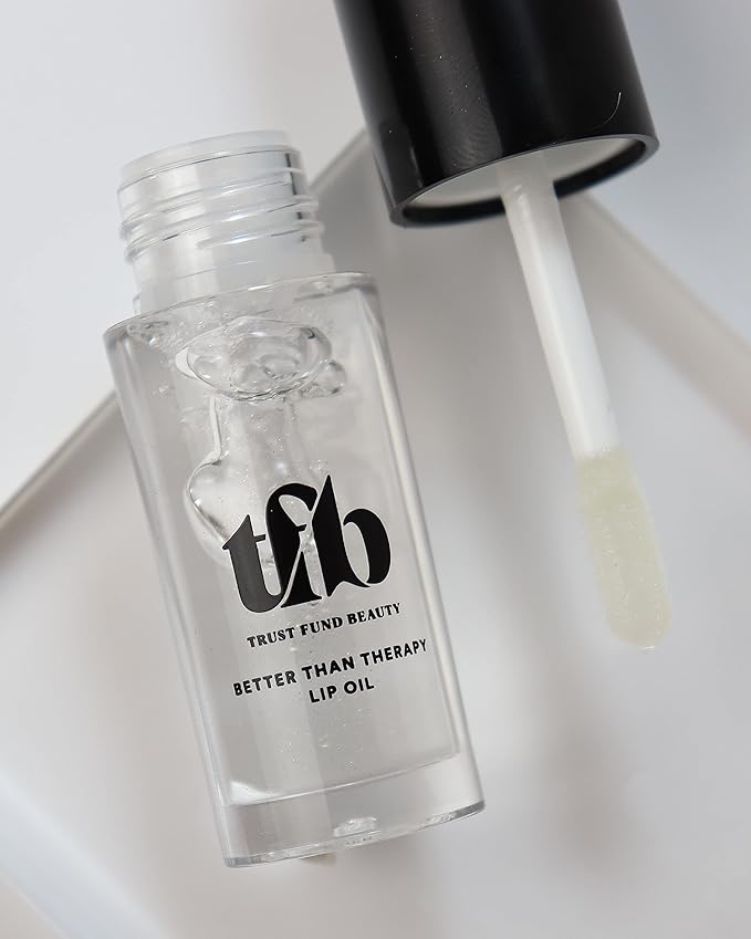 Trust Fund Beauty - Better Than Therapy Lip Oil - Clear, Softening, Moistening, 3mL, 0.1 oz. Vegan, Cruelty-Free, Nontoxic