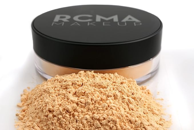 RCMA Makeup Premiere Loose Powder Amber – Talc-Free – Blurring, Oil-Control, No Flashback, Vegan & Cruelty-Free – 0.5oz