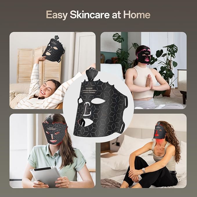 Red Light Mask for Face Women - 7 Colors Red Light Face Mask, Face Mask Skincare at Home, Cordless Device, Skin Care Mask Suitable for Women