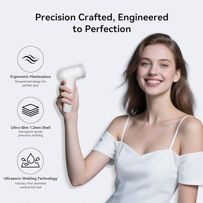 Electric Facial Cleansing Brush - Rechargeable Silicone Face Scrubber exfoliator, Face Pore Cleansing Brush,3 Speeds,Waterproof, Exfoliating & Massage,for Women & Men.for Face Skin Issues,White