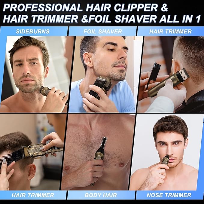 Beard Trimmer Kit Hair Clipper Set Professional Electric Foil Shaver Razor for Men Haircutting Machine for Barber Clippers and Trimmers Grooming Kit Nose Body Hair Trimmer