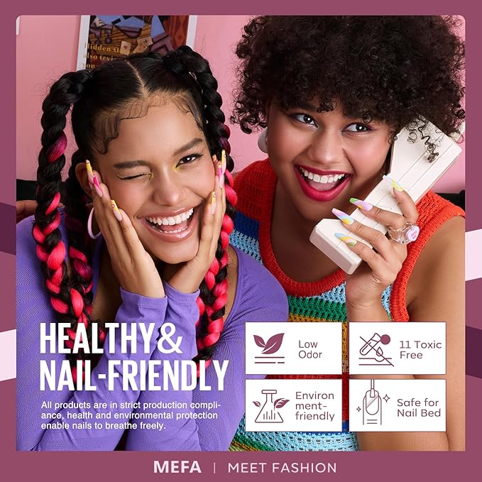 MEFA Gel Nail Polish Set, 12 Colors Purple Gel Polish Set Burgundy Red Nail Polish Soak Off Pink Nude Brown Nail Gifts for Women Girl DIY Salon Home Manicure