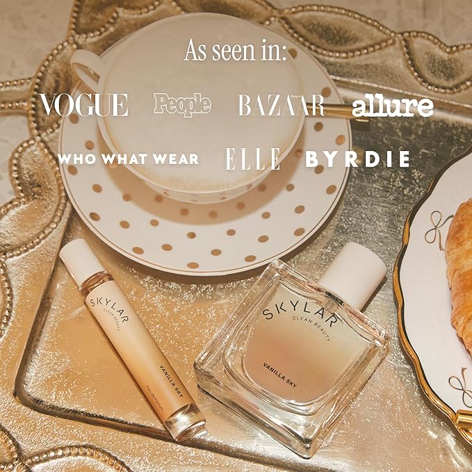 Skylar Vanilla Sky Eau de Parfum -Hypoallergenic & Clean Perfume for Women & Men, Vegan & Safe for Sensitive Skin- Notes of Cappuccino, Vanilla & Caramelized Cedar - 50mL /1.7 Fl oz