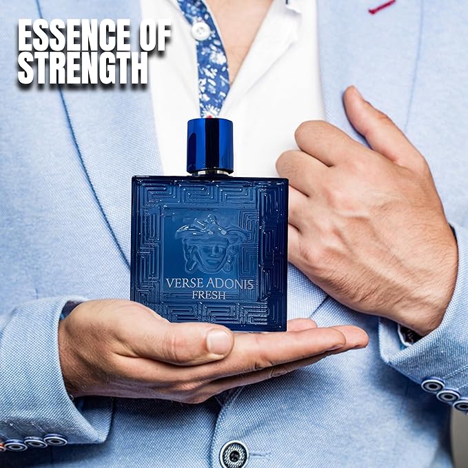 2PCS Valentine Milano/Verse Adonis Fresh Eau De Toilette for Men-Fresh,Romantic Scent Perfume for Men 3.4 Fl Oz Each Mens Cologne For All Skin Daily Used