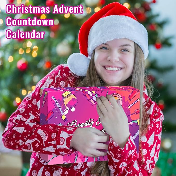 Makeup Advent Calendar 2025 Teen Girls Women Beauty Countdown Calendar Christmas Gifts for Women Teen Girl Trendy Stuff Unique Make up Set Gifts Mascara Lipstick Blush Eyebrow Gel Eyeshadow