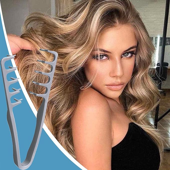 Texture Comb, Volumizing Wide-Tooth Hair Texture Styling Comb, Men's Fluffy Texture Hair Styling Appliances, Grooming Accessory Styling For Women. 2pcs/Grey+Pink