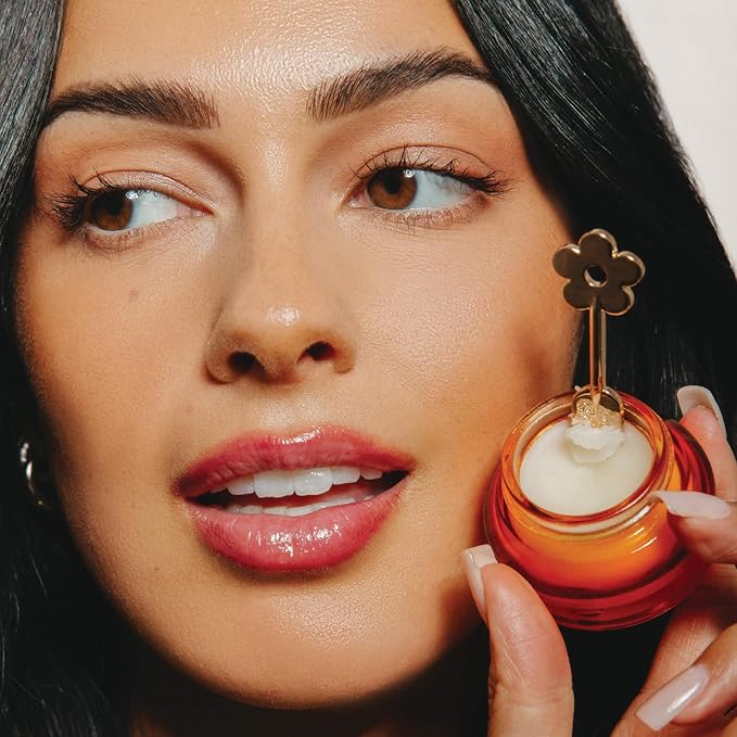 Poppy & Pout Orange Blossom Overnight Lip Mask – Nourishing Lip Moisturizer with Shea Butter & Beeswax – Cruelty Free, Recyclable Glass Jar (0.65 oz)