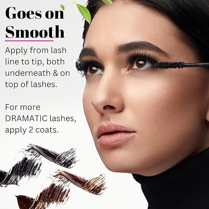 Fifth & Skin BETTER'N UR LASHES Natural Mascara | 100% Natural (Black) Organic - Vegan - Gluten, Paraben, Nut, Lead, Dye FREE