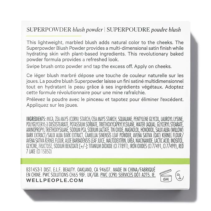 Well People Superpowder Blush Powder, Hydrating Powder Blush For Adding A Pop Of Cheek Color, Vegan & Cruelty-free, Sweet Persimmon