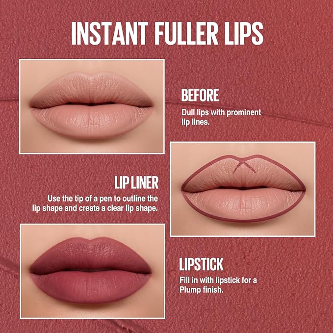 BestLand 6Pcs 2-in-1 Lipstick and Liner Lip Combo Set, Soft Sculpt Nude Collection – Creamy Matte Lip Crayon with Flat Edge Tip, Gradient & Ombre Lip Effect (Bold Sculpt Deep Lip Combo Set)