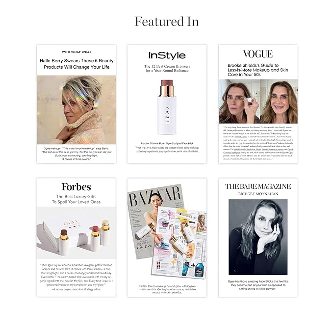 Ogee Sculpted Face Stick (ROSE QUARTZ - ROSE BLUSH) Certified Organic Blush Stick - Multi-Use Cream Blush Stick for Cheeks, Lips & Face