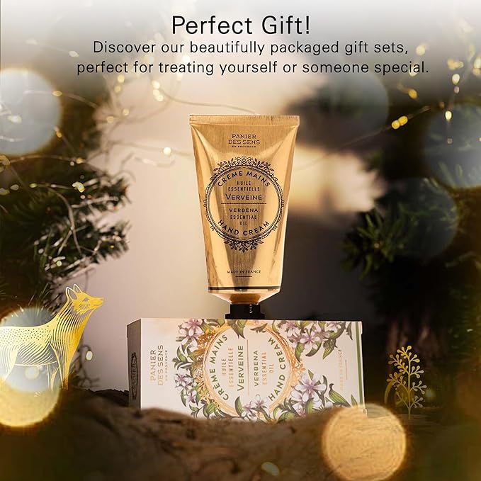 Panier des Sens Verbena Hand Cream - Nourishing Shea Butter Hand Cream for Dry Cracked Hands 97% Natural Ingredients - Dermatologically Tested Hand Lotion for Woman Made in France, 2.5 fl oz