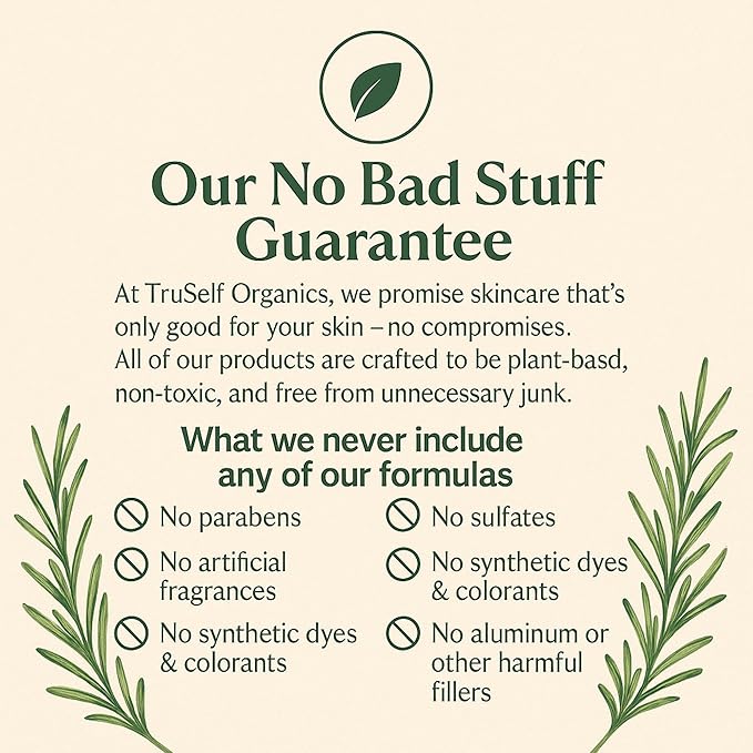 Deep Cleansing Clear Skin Face Wash - TruSelf Organics Acne Fighting Foaming Cleanser for Oily Combination Skin - Organic Pore Cleanser with Tea Tree Oil Control - Vegan USA Made Travel Size 1.7 oz